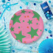 Vrolijk en helder kerstriten papieren bordje (Feest)