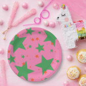 Vrolijk en helder kerstriten papieren bordje (Feest)