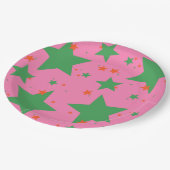 Vrolijk en helder kerstriten papieren bordje (Gekanteld)