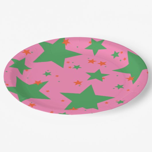 Vrolijk en helder kerstriten papieren bordje (Gekanteld)