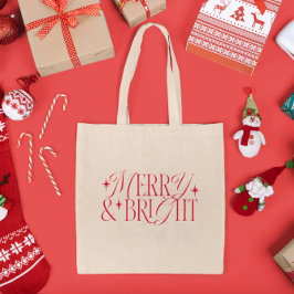 Vrolijk en helder kerstriten tote bag