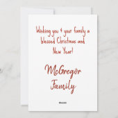 Vrolijk en helder kerstrood script feestdagenkaart (Achterkant)