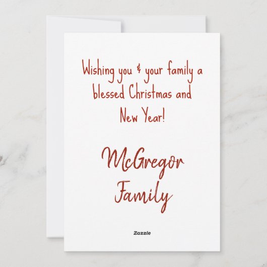 Vrolijk en helder kerstrood script feestdagenkaart (Achterkant)