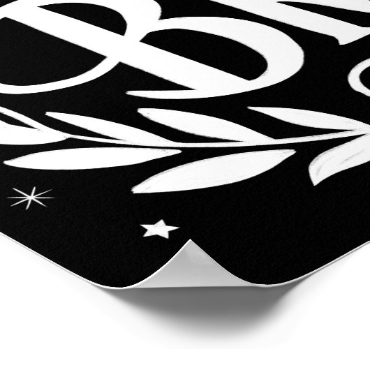 Vrolijk en helder kerstschoolbord Poster (Hoek)