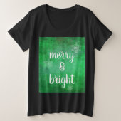 Vrolijk en helder kerstsneeuwvlokken op Green Plus Grote Maat T-shirt (Design voorkant)