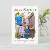 Vrolijk en helder kerstspel familiefoto feestdagenkaart (Staand voorkant)