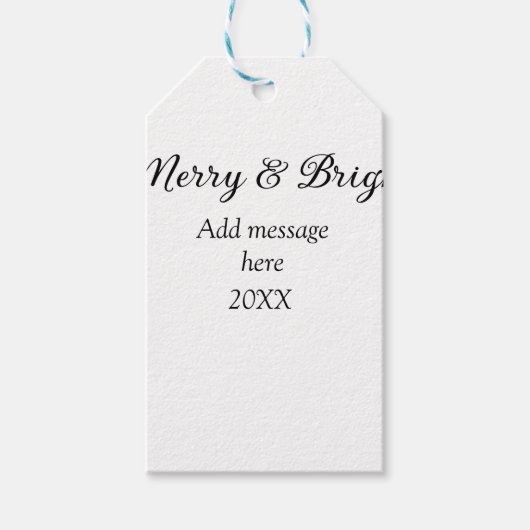 Vrolijk en helder kerstvakantie en berichtjaar cadeaulabel (Voorkant)