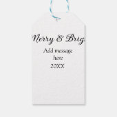 Vrolijk en helder kerstvakantie en berichtjaar cadeaulabel (Achterkant)