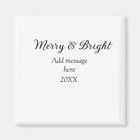 Vrolijk en helder kerstvakantie en berichtjaar magneet (Voorkant)