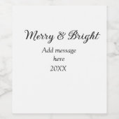 Vrolijk en helder kerstvakantie en berichtjaar wijn etiket (Enkel label)