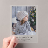Vrolijk en helder kerstvakantie foto acryl uitnodigingen (Insitu (Draagbaar))