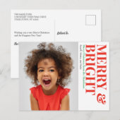 Vrolijk en helder kerstvakantie foto feestdagenkaart (Voorkant / Achterkant)