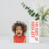 Vrolijk en helder kerstvakantie foto feestdagenkaart (Staand voorkant)