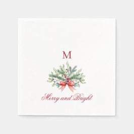 Vrolijk en helder kerstvakantie groen servet