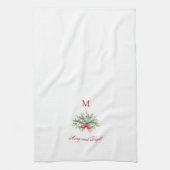 Vrolijk en helder kerstvakantie groen theedoek (Verticaal)