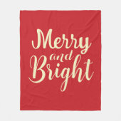 Vrolijk en helder kerstvakantie script rood fleece deken (Voorkant)