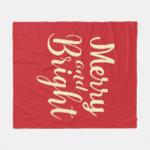Vrolijk en helder kerstvakantie script rood fleece deken (Voorkant (Horizontaal))