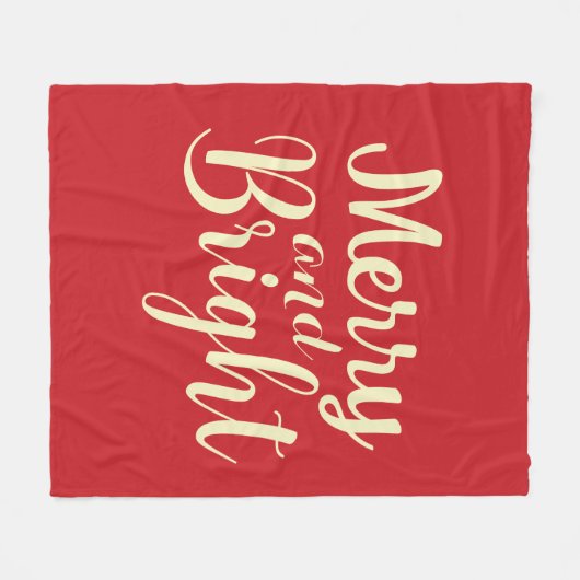 Vrolijk en helder kerstvakantie script rood fleece deken (Voorkant (Horizontaal))