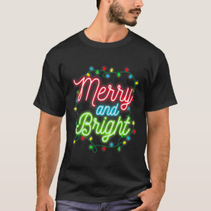 Vrolijk en helder kerstverlichting Familie Pajama T-shirt