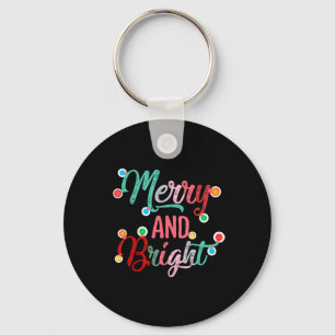 Vrolijk en helder kerstverlichting Xmas familie Sleutelhanger