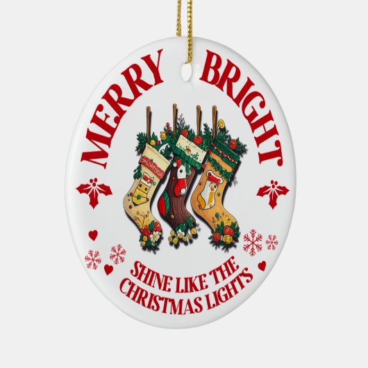Vrolijk en helder kerstversiering - 3 keramisch ornament (Rechts)