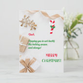 Vrolijk en helder kerstWenskaart Bedankkaart (Staand voorkant)