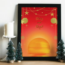 Vrolijk en helder Kerstzon Sterren en manen