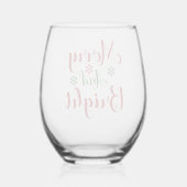 Vrolijk en helder klassieke kerstvakantie wijnglas zonder voet (Achterkant)