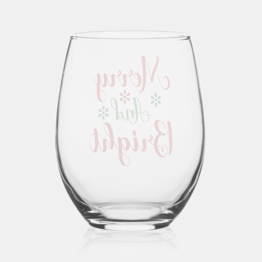 Vrolijk en helder klassieke kerstvakantie wijnglas zonder voet (Achterkant)