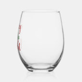Vrolijk en helder klassieke kerstvakantie wijnglas zonder voet (Links)