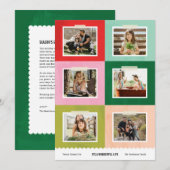 Vrolijk en helder kleur blokkeert vakantie fotokaa feestdagenkaart (Voorkant / Achterkant)