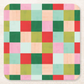 Vrolijk en helder kleurenblok kartonnen onderzetters (Voorkant)