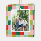 Vrolijk en helder kleurenblok keramisch ornament (Links)