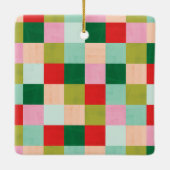 Vrolijk en helder kleurenblok keramisch ornament (Achterkant)