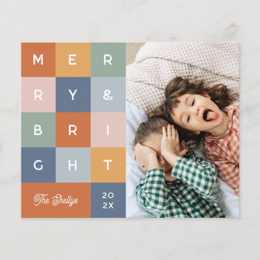 Vrolijk en helder kleurrijk kerstfotobudget (Voorkant)