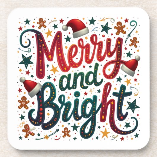 Vrolijk en helder kleurrijke feestelijke retrotypo bier onderzetter (Voorkant)