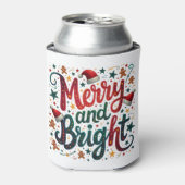 Vrolijk en helder kleurrijke feestelijke retrotypo blikjeskoeler (Blikje Voorkant)