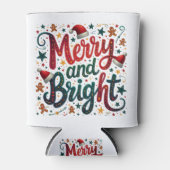 Vrolijk en helder kleurrijke feestelijke retrotypo blikjeskoeler (Voorkant)