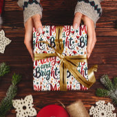 Vrolijk en helder kleurrijke feestelijke retrotypo cadeaupapier