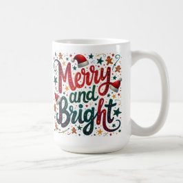 Vrolijk en helder kleurrijke feestelijke retrotypo koffiemok