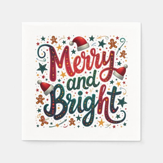 Vrolijk en helder kleurrijke feestelijke retrotypo servet (Voorkant)