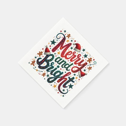 Vrolijk en helder kleurrijke feestelijke retrotypo servet (Hoek)