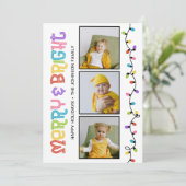 Vrolijk en helder kleurrijke foto feestdagenkaart (Staand voorkant)