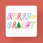 Vrolijk en helder kleurrijke kerstboom feestelijk kartonnen onderzetters