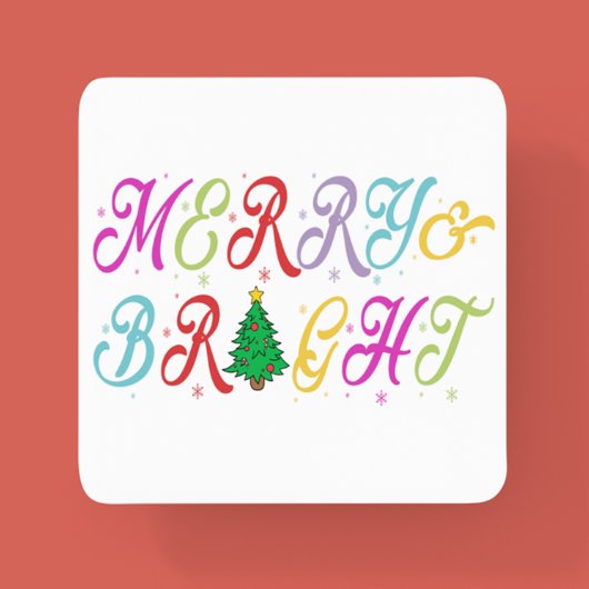 Vrolijk en helder kleurrijke kerstboom feestelijk kartonnen onderzetters