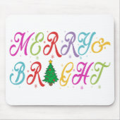 Vrolijk en helder kleurrijke kerstboom feestelijk muismat (Voorkant)