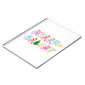 Vrolijk en helder kleurrijke kerstboom feestelijk notitieboek (Linkerzijde)