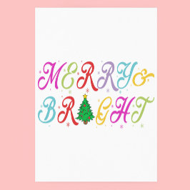 Vrolijk en helder kleurrijke kerstboom feestelijk perfect poster