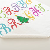 Vrolijk en helder kleurrijke kerstboom feestelijk sherpa deken (3/4)