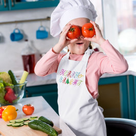 Vrolijk en helder kleurrijke kerstboom kinder schort